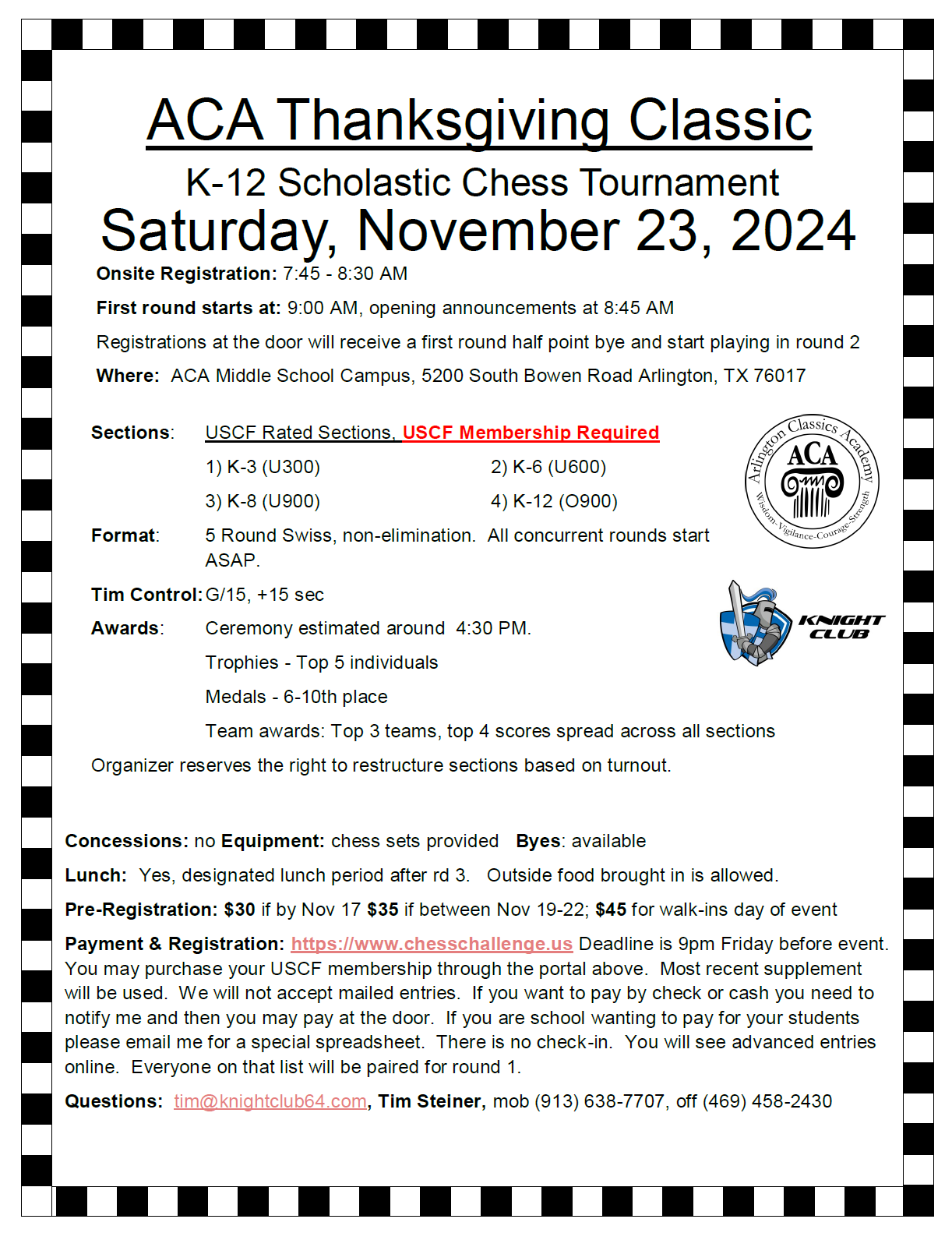 ACA Thanksgiving Classic 2024